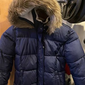 North Face jackets:blue  18/20 purple/pinkish 10/12, both worn once, old navy 14